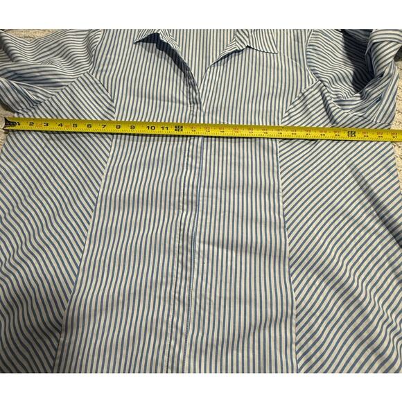 Riders by Lee Effortless Care Button Up Shirt Womens Plus Size 2X Blue Stripe - Picture 6 of 11